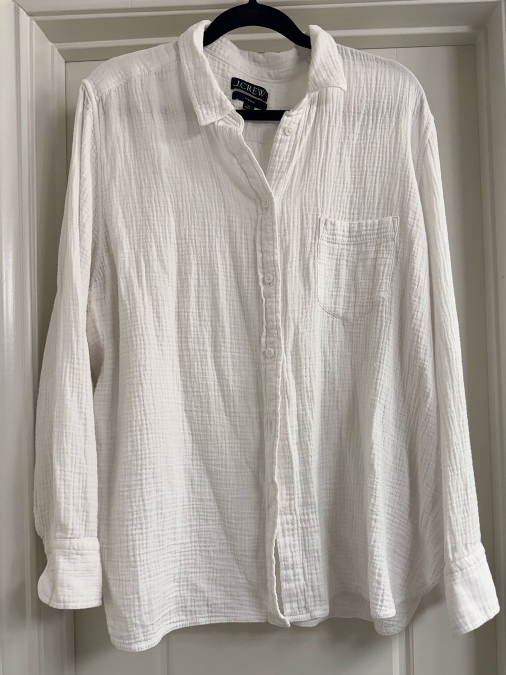 J. Crew White Gauze Button-Up Shirt // Sz 22